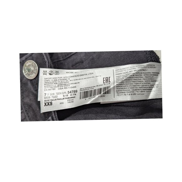 MNG Mango Girl Culotte Jeans Black XXS (152 cm) Teen Wide-Leg Denim Pants - Picture 5 of 5